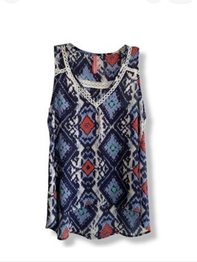 Eight‎ Sixty Tank Top Small  Crochet Neckline Boho
